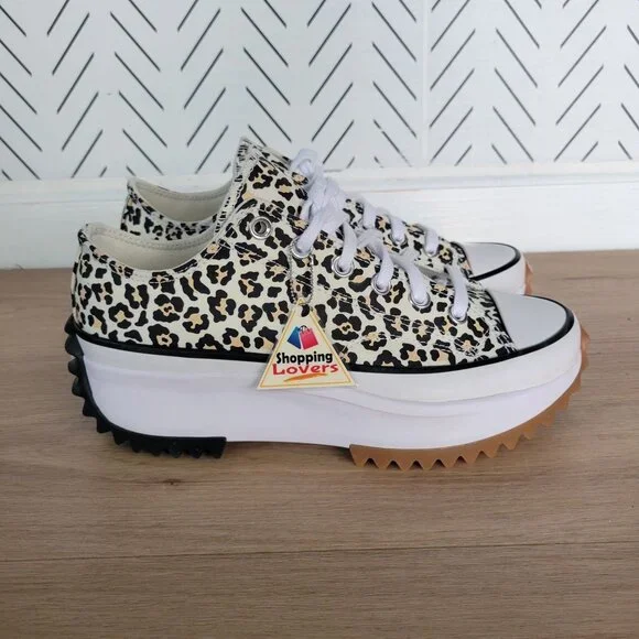 ❤️Converse Run Star Hike Platform Archive Leopard 5 Women's Shoes White A16286C - Picture 9 of 14